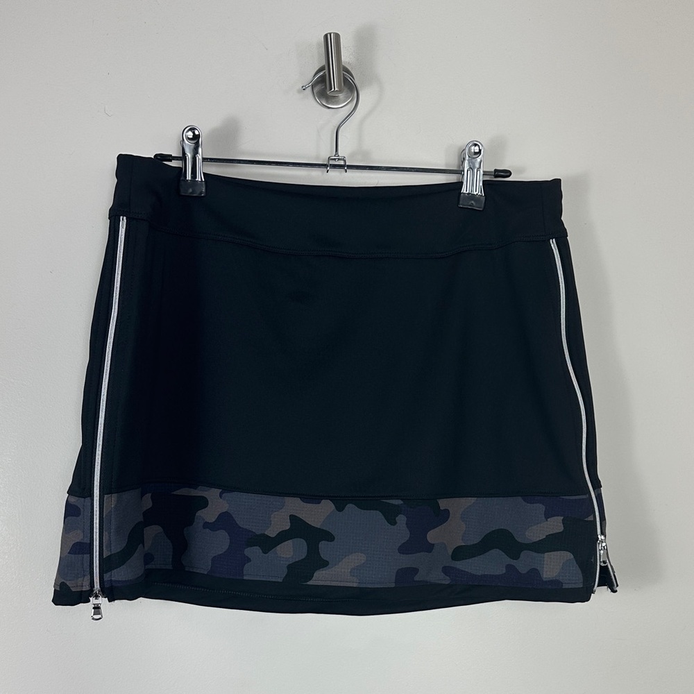 InPhorm Black Camo Zipper Trnnis Golf Built in Shorts Skirt Medium